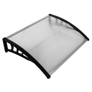 HT-100 100x80cm Door Window Rain Cover Eaves Canopy Black Bracket