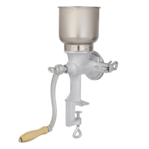 500# Home Use Hand Crank Adjustable Grain Grinder - Silver