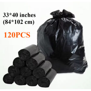 120-Pack 35 Gallon Stretchable Trash Bags, Star-Sealed, Fits 30-35 Gallon Cans