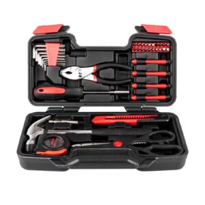 39-Piece Red Tool Kit for Home Repair