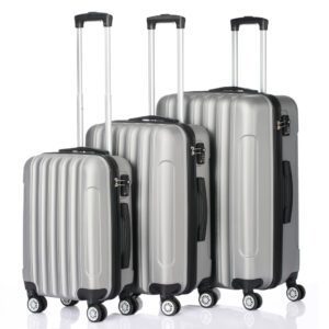 3-in-1 Multifunctional Large Capacity Suitcase Set, 3-Piece Silver Gray