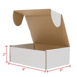 50 White and Yellow Corrugated Paper Boxes 6x4x2 in (15.2x10x5 cm)