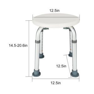 Adjustable Height Aluminium Alloy Safety Bath Chair, White