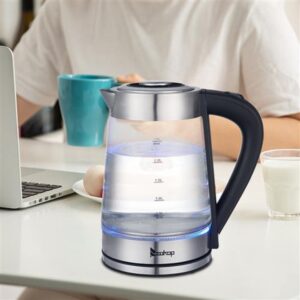 ZOKOP HD-250 Electric Kettle - 2.5L, 1200W, Blue Glass, 110V