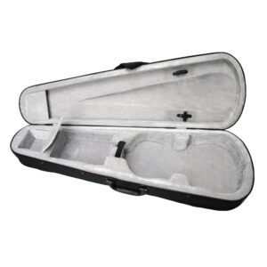 4/4 Violin Case: Black Cloth Fluff Triangle Shape with Silver Gray Lining