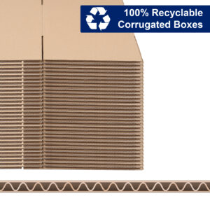 50 Pcs 12x10x8 Inch Corrugated Cardboard Boxes, 3mm Thick, Kraft Brown (30.5x25.4x20.3 cm)