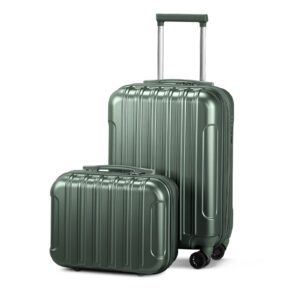 2-Piece Lightweight Expandable Carry-On Luggage Set: 20" Hardside Suitcase & 14" Cosmetic Case