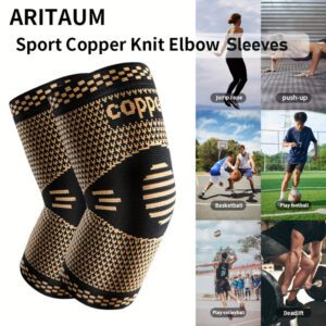 Elbow Compression Sleeve (1 Pair) for Weight Lifting, Tennis, Basketball, Cycling, Gym