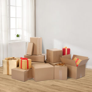 50pcs 8" x 8" x 8" (20.3x20.3x20.3cm) 3mm Thick Corrugated Cardboard Box, Yellow