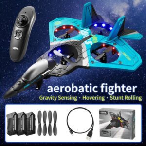 4DRC V17 2.4Ghz RC Fighter Jet Drone with LED Lights - Gift for All Ages