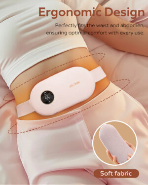 Portable Heating Pad for Period Cramps: Wearable with 3 Heat Settings, Back/Tummy Relief