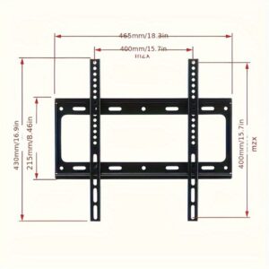 Universal TV Wall Mount Bracket for 26-65 inch TVs - Low Profile Matte Black