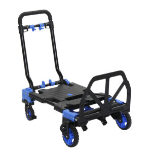330 lb 2-in-1 Folding Hand Truck, Luggage Cart with Wheels, Blue