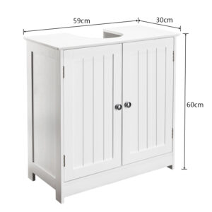 White Bathroom Under Sink Storage Cabinet
