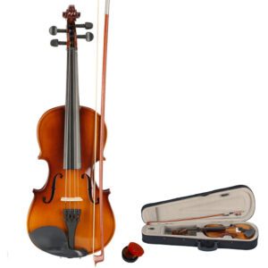 3/4 Size Acoustic Violin Set with Case, Bow & Rosin - Natural Finish