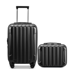 20" Lightweight Expandable Carry-On Suitcase & 14" Cosmetic Case, 2-Piece Luggage Set