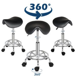 Saddle Stool Rotation Bar Stool Black
