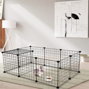 Portable Metal Pet Playpen for Small Animals - Guinea Pig & Rabbit Cage, Indoor/Outdoor Fence