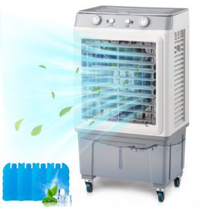3-in-1 Portable Evaporative Cooler for Indoor and Outdoor Use, 2353CFM Air Flow with 7.9 Gal Tank, 4 Ice Packs