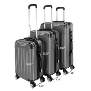 3-in-1 Portable ABS Trolley Case Set: 20, 24, 28 Inch Dark Gray