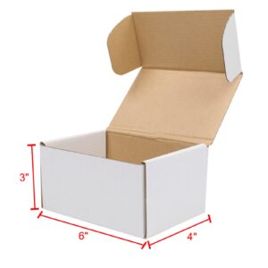 50 White and Yellow Corrugated Cardboard Boxes 6x4x3 Inches (15.2x10x7.6 cm)