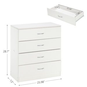 Modern Simple 4-Drawer Dresser White