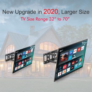 LEADZM Double Pendulum TV Stand for 32-70 Inch TVs, 50kg Capacity, VESA 600x400, Tilt -10° to 10°