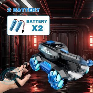 Y1 Water Bullet RC Tank, 4WD All-Terrain Crawler with 360° Rotation, Lights & Music - Gift