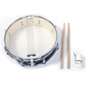 13x3.5 Inch Snare Drum Set with Drumsticks, Drum Key and Strap - Black