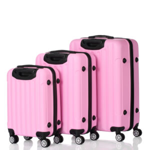 3-Piece Pink Travel Suitcase Set - Large Capacity Multifunctional Luggage